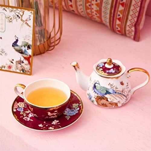 Creativeенигв креативен порцелански чај, сет за чај од цвеќиња, чаша чаша чаша сет, коски од порцелански сад за чај од цвеќиња од коски