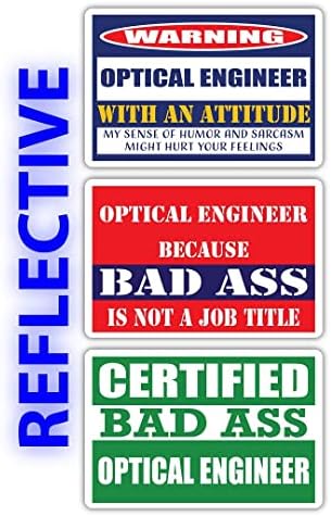 Сертифициран лош газ оптички инженер со налепници за став | Смешна окупација Идеја за подарок за кариера во работата | 3М рефлексивни