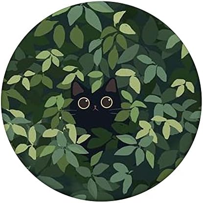 Симпатична црна мачка која се крие во ботаничка градина естетска мачка поппокети заменлива поп -поп.