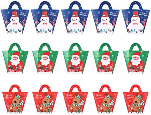 Doitool 1 Поставете 15 парчиња Божиќни бонбони кутии за завиткување кутии за подароци рачни подароци
