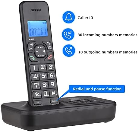 SDFGH Проширувачки Телефонски систем за безжичен систем за одговарање 3 линии LCD дисплеј без раце повици 16 јазици за канцеларија