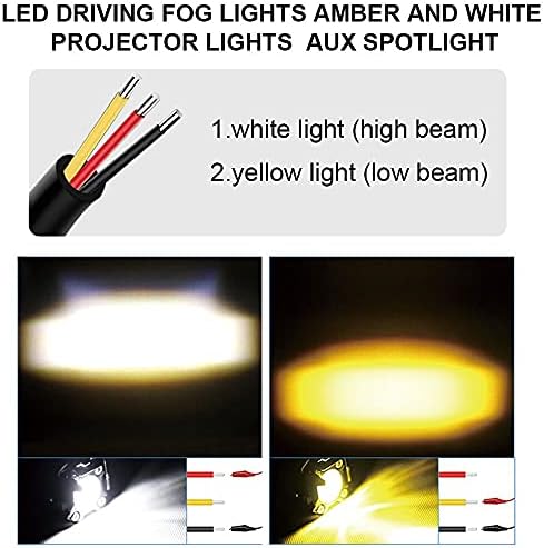 KAIRIYARD LED Pod Светла, LED Надвор Од Патот СВЕТЛА 60W 6000lm Килибар/Жолта Бела Двојна Боја Возење Магла Помошни Работни Светла