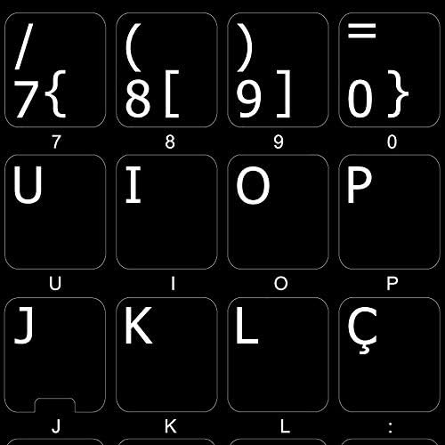 Португалски Нетранспарентни Етикети На Тастатурата Распоред На Црна Позадина За Десктоп, Лаптоп И Лаптоп