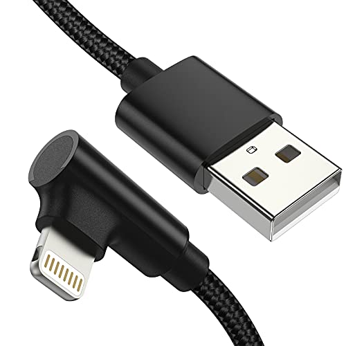 1ft Прав Агол Молња Кабел Краток, 3 Пакет Плетенка Брзо Полнење USB на iPhone Полнач Кабел 90 Степен Компатибилен Со Apple iPhone