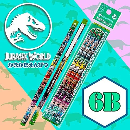 Showa Note 456527002 Jurassic светски моливи, 6B, пакет од 4