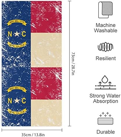 Државно знаме на Северна Каролина, пешкир за миење садови 28,7 x13,8 крпи за лице Суперфинирано влакно високо апсорбирани крпи крпи со рачни крпи