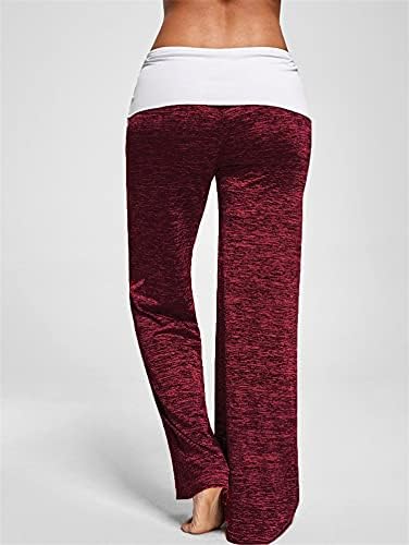 Женска јога -патека, панталони, удобни зашиени џемпери, широки нозе дневно, случајно лабава тренингот за вежбање џогери панталони