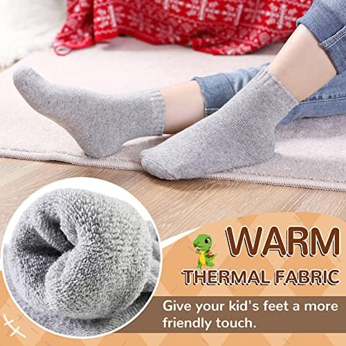 Деца мерино волна чорапи момчиња девојчиња пешачење за пешачење зимски термички топло пријатно меко дете дебело екипаж чорапи 6 пара
