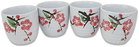 Порцелански јапонски сакура цвет постави 4 чаши 1 десантер/шише/карафе ~ Ние го плаќаме вашиот данок на продажба