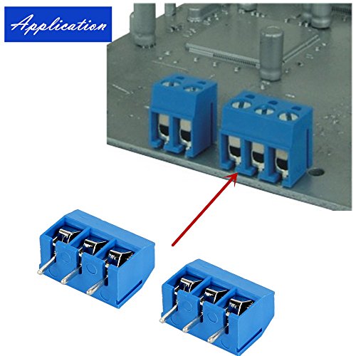 Samidea 60PCS 3P 5.08mm Pitch 3pin PCB монтирање на завртки за завртки за блокирање на блок -приклучоци за Arduino, Blue