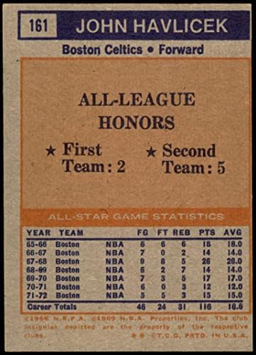 1972 Топпс # 161 НБА Ол -стар - 1 -ви тим Johnон Хавлицек Бостон Селтикс ВГ/екс Селтикс Охајо