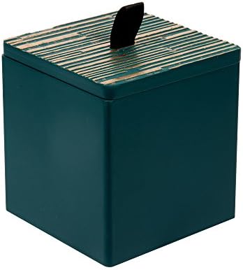 Дизајн на труу, Кутија За Складирање Дрво Селесте, 4 х 4.25 х 4, Темно Зелена