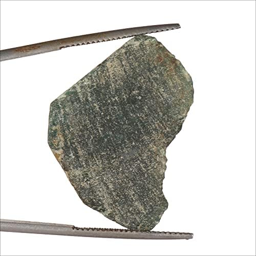 GemHub Природно зелена жад груба заздравување кристал ел сертифициран лабав скапоцен камен за тампонирање, кабинг, декорација- 62 КТ.