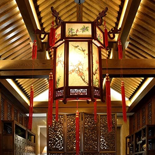 Вази Кинески фенери кинески традиционален фенер Кинески палата фенер новогодишно лустер за декорација на дрво од дрво, лустер, виси фенер за хартија Фенер, ламби з?