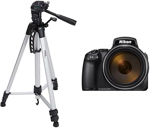 Nikon Coolpix P1000 16.7 Дигитална камера со 3,2 LCD, црн и 60-инчен лесен статив со торба