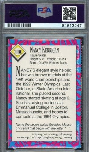 Ненси Кериган автограмираше во 1993 година Спортски илустрирани деца потпишани картички PSA Auto 10 - Автограмирани олимписки фотографии