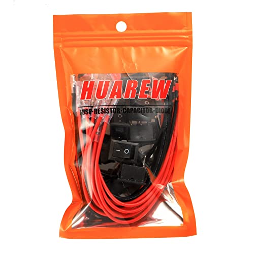 Huarew Mini Rocker Switch T85 KCD1-101 2 Pin SPST прекинувач за менување со жици