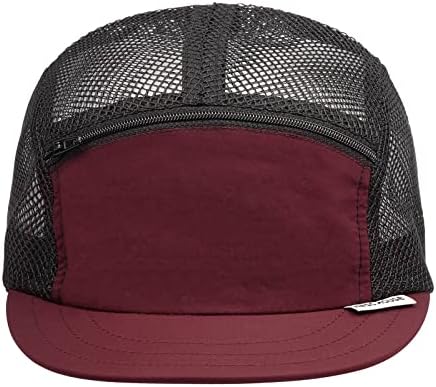 Clakllie Mesh Back Trucker Cap 5 панел бејзбол капа за бејзбол рамни капачиња, случајно дишење капаче за сонце, капа од капаче од кадетско капаче