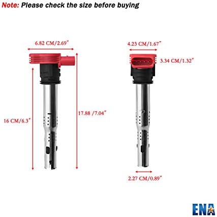 ENA сет од 6 пакувања со калем за палење компатибилен со Audi Volkswagen Porsche A4 A5 A6 A7 A8 Q5 Q7 R8 S4 S6 S6 S8 Touareg Cayenne 3.0L 3.2L