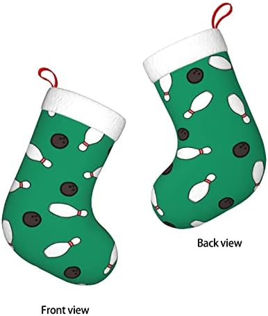 Аугенски Божиќни чорапи за куглање со куглани со двојно еднострано камин што виси чорапи