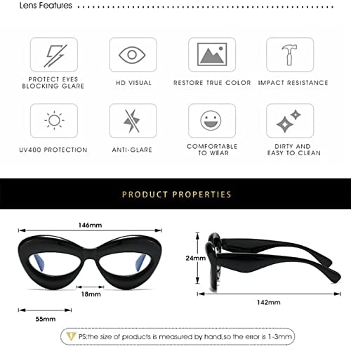 Мачкино Око Сини Светлосни Очила-Преголеми Y2K Анти-Напрегање На Очите Компјутерски Игри Очила Секси Усна Јасна Рамка Очила
