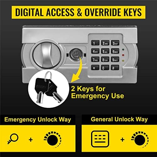 EYHLKM 33 2in1 Електронски Безбедно Пари Кутија Двојна Врата Тајна Скриени Безбедно Депозит Код Заклучување W/ 2 Клучеви Свинче Банка За