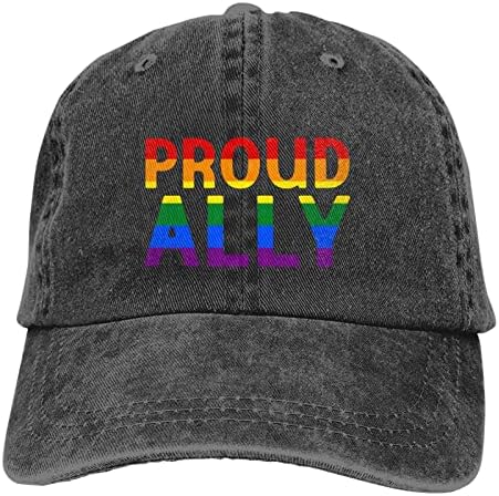 Nuttag гордост месец ЛГБТК геј гордост сојузник на бејзбол капа што може да се отвори прилагодливо капаче за капаче за жени, женски