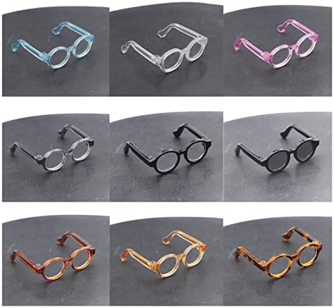 Huieu 4,5 см пластични тркалезни очила за транспарентни очи за 1/6 1/8 1/12 BJD кукли додатоци прозорец за занаети за занаети слатки