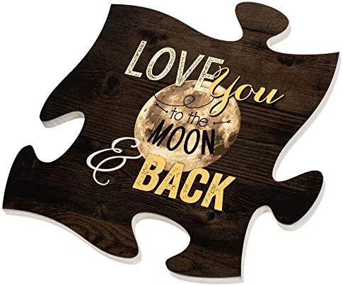 П. Греам Дан те сакам до Месечината и назад 12 x 12 инчи дрвена загатка парче wallиден знак
