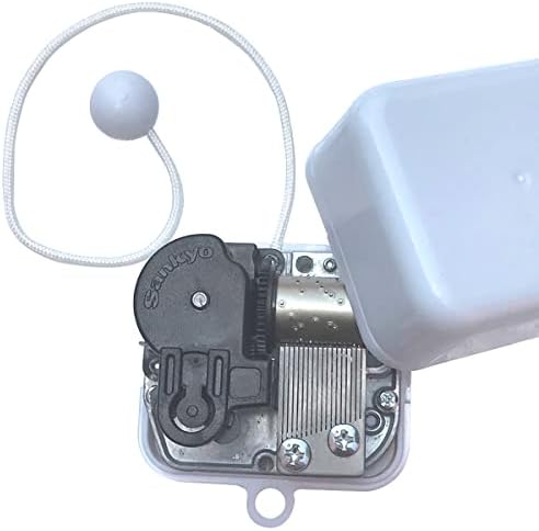 Binkegg Play [Music Box Dancer] Бела пластична кабелска кабел музичка кутија со музичко движење „Санкио“