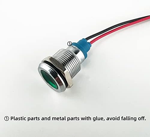 Arleta 5pcs заштеда на енергија метал индикатор за монтирање на светлина со големина 12мм напон AC/DC 12V/24V/110V струја 20mA зелена