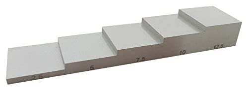 HFBTE 1018 челик калибрациски блок -чекор клин 5 Чекор 2,5мм 5,0мм 7,5мм 10мм 12,5мм опсег на грешки ± 0,01мм за ултразвучен мерач на дебелина