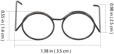 Nuobesty 10pcs кукли очила минијатурни тркалезни очила за метални жици раб за очила кукли облекување очила за модели на очила за кукли