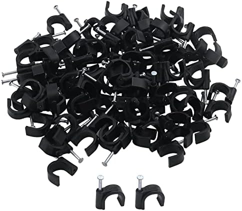 Nail Antrader во кабелски клипови, кабелски нокти за етернет, клипови за лакови од 8 мм за управување со кабел RG6 CAT6, црна,
