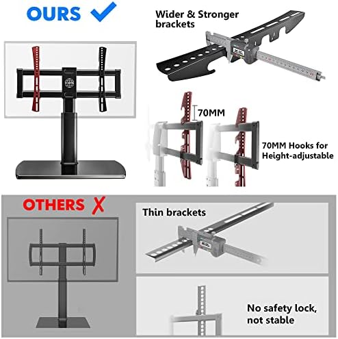 Универзален Држач За ТВ ФИТУЈЕС, Држач За Вртлива Тв Маса за 32-65 70 75 Инчен Рамен Екран, Замена На Основата На Држачот За ТВ На