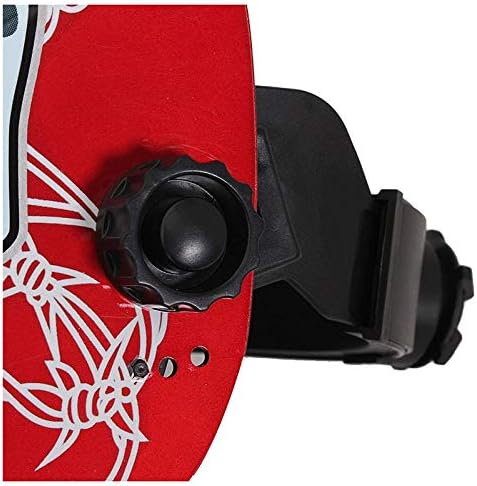 MJCDHMJ заварување, соларна автоматска маска за заварување маска за заварување и црвена пајак череп заштитна мрежа додатоци Веб