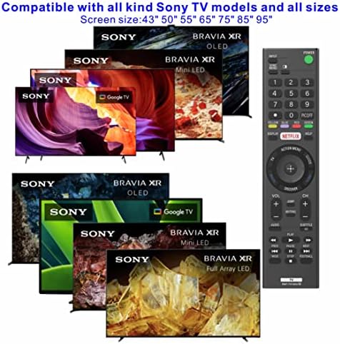 Заменет Далечински управувач за rmt-TX100U компатибилен со сите Sony bravia LCD LED HD Паметни Телевизори, со копче Netflix Ако Нема Гласовна контрола