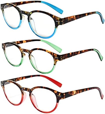 Очила 3 Пакувајте Тркалезни Очила За Читање Овални Стилски Очила За Читање За Жени што Читаат +2.50