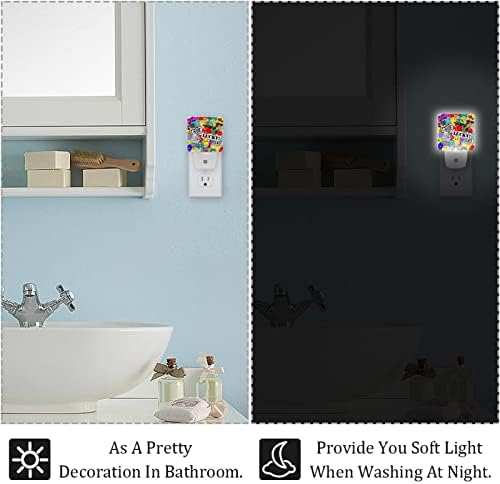 Смешни налепници предводени ноќни светло, детски ноќни светла за приклучок за спална соба во wallидна ноќна ламба прилагодлива осветленост