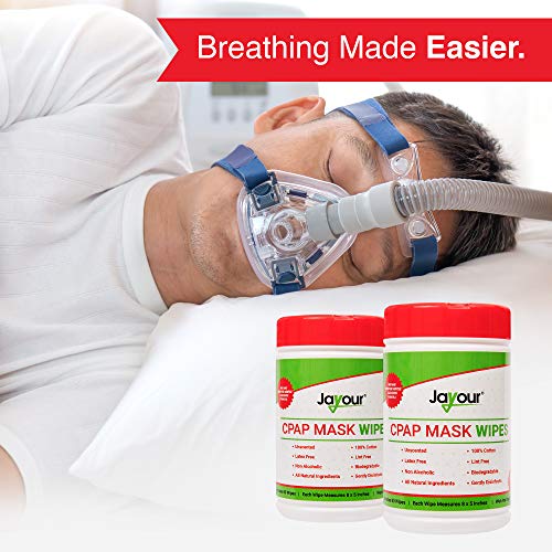 2 пакувања - маски за маски CPAP -163 марамчиња вкупно 80 марамчиња по канистер плус 3 пакети за патувања} Нецентрирани, памук, бесплатно од лента | За чистење маска за CPAP