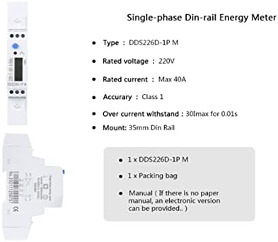 Makee DDS226D-1P M Еднофазен мерач на енергија DIN-Rail 40A 45A 110V 120V 220V 230V 240V 2000 IMP/kWh 50/60Hz