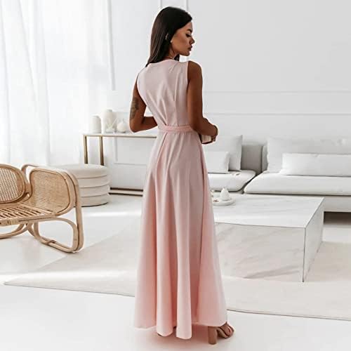 Миашуи дами прилика фустани 2023 летен фустан цврста боја v вратот фустан долг здолниште фустан коктел забава некогаш нова