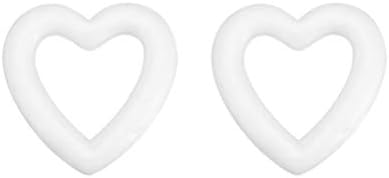 Срцев прстен 48 парчиња DIY пена срца бела пена форма свадба пена срце занает декоративни срцеви занаети шупливи додатоци за срце
