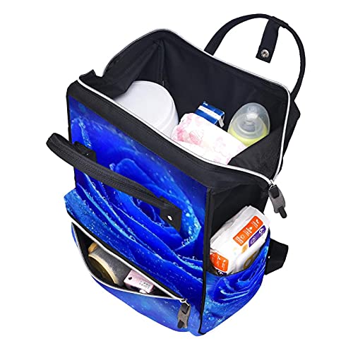 Торби за пелени од сина роза, мумиј ранец со голем капацитет, торба за торбичка која патува торба за нега на бебиња