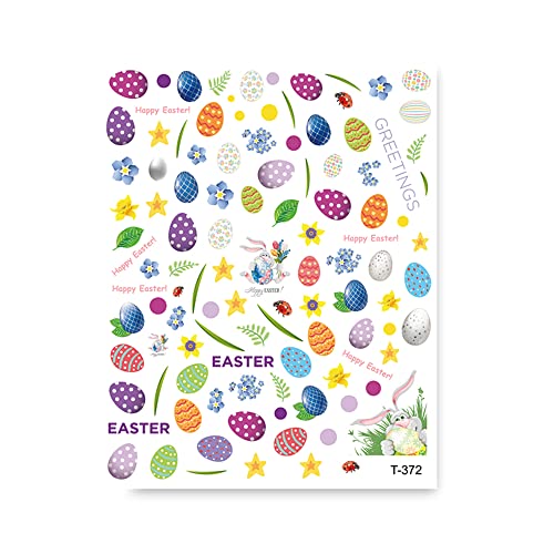 Велигденски ден на налепници за уметност на ноктите декорации 3Д исклучителни нокти уметност ги снабдува само-лепливите велигденски јајца зајаци цвеќиња за нокти