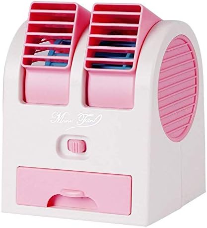 Лилианг - - испарувачки ладилници Преносен личен вентилатор со двојно воздушен центар мини биро за вентилатор со USB -полнење со мраз или батерија