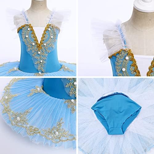 Девојки Камизол здолниште со леотард лебед езеро балетски танц облека туту принцеза фустан балерина костум за перформанси