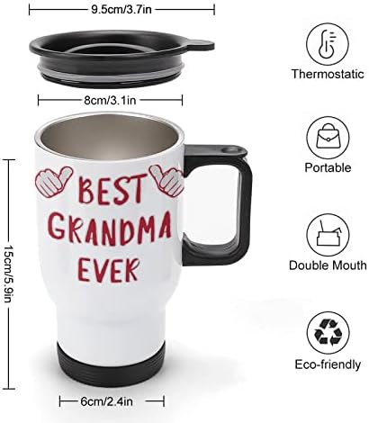 Најдобра Баба Некогаш Патување Кафе Кригла Вакуум Изолирана Чаша Од Нерѓосувачки Челик Со Капак и Рачка