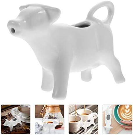 Кремер За Кафе Housoutil 3pcs бел керамички крем стомна со рачка, 40ml/ 1,35 ml животински стомна во облик на крава, стомна за