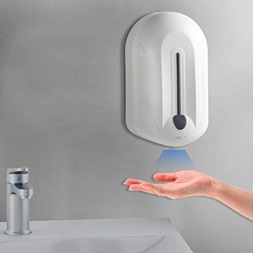Раксинбанг сапун диспензерот 1000ml бел автоматски индукциски сапун диспензерот хотел-монтиран wallид-монтиран не-контактн сапун распрскувач за распрскувач пластичн?